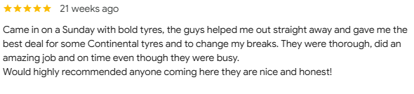 Customer Google review 2 of 12